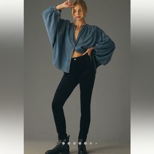 Pilcro Skinny Corduroy High-Rise Jeans-26-Navy-NWT